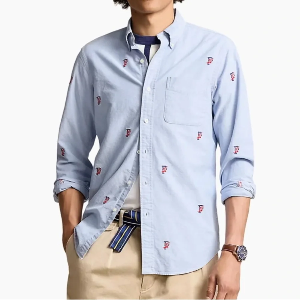 VERY RARE HARD TO FIND POLO RALPH LAUREN P-WING LOGO OXFORD SHIRT - Picture 6 of 11